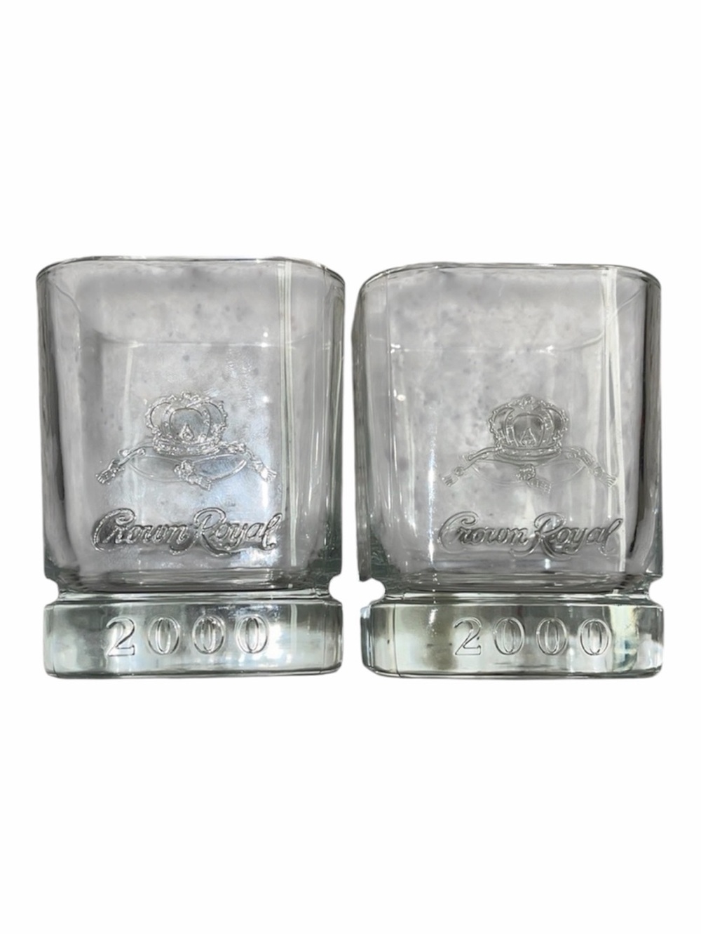 Vintage Crown Royal 2000 Y2K Rocks Glass Low Ball Man Cave Shot Glasses Man Cave